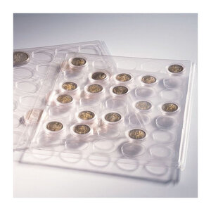 Feuilles en plastique Encap pour 35 pièces de 2 euros commémoratives.