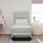 vidaXL Lit à ressorts avec matelas Gris clair 90 x 200 cm Velours