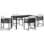 vidaXL Ensemble de salle à manger pour jardin 5 Pièces Noir polyrotin