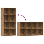 vidaXL Bibliothèque chêne artisanal 66x30x130 cm bois d'ingénierie