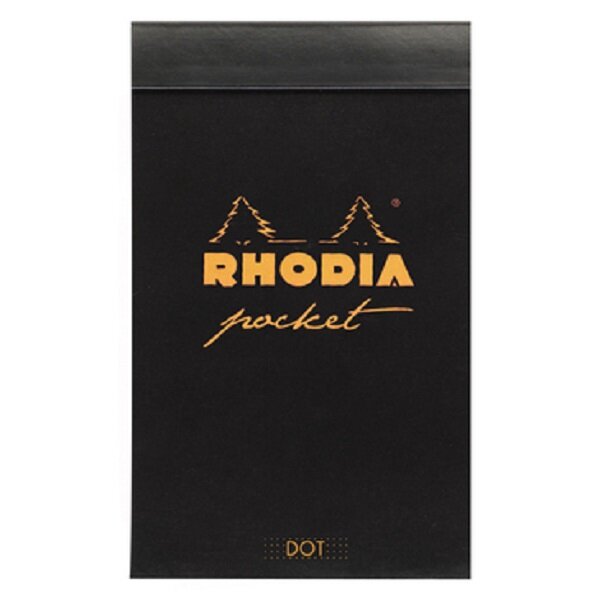 Bloc-Notes Agrafé Pocket noir - 7,5 x12 cm - Pointillés Dot - 40 Feuilles Détachables