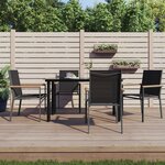 vidaXL Chaises de jardin lot de 4 noir 55x61 5x90cm textilène et acier