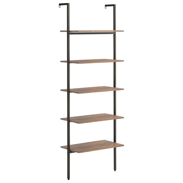 vidaXL Étagère inclinée à 5 niveaux Marron foncé et noir 64x35x185 cm