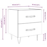 vidaXL Tables de chevet 2 Pièces blanc 40x35x47 5 cm bois d’ingénierie