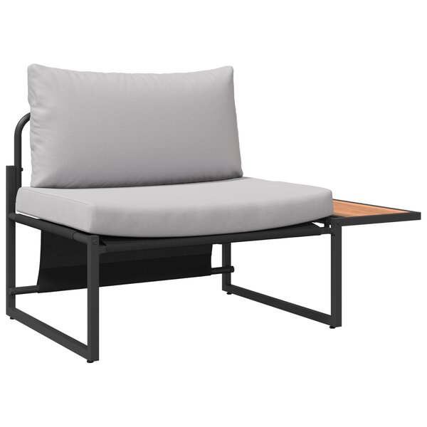 vidaXL Ensemble de salle à manger de jardin de 2 pièces avec chaise individuelle et coussins gris clair