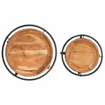 vidaXL Ensemble de table d'appoint 2 Pièces bois massif d'acacia