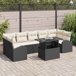 vidaXL Ensemble de canapé de jardin Manuel 8 Pièces Noir 100 x 55 x 73 cm