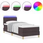 vidaXL Lit à ressorts avec matelas Marron foncé 80 x 200 cm tissu