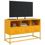 vidaXL Meuble TV jaune moutarde 100 5x39x60 5 cm acier