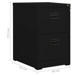 vidaXL Classeur Noir 46x62x72 5 cm Acier