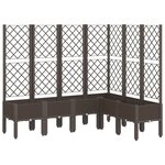 vidaXL Jardinière avec treillis marron 160x120x142 cm PP