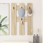 vidaXL Porte-manteau mural Montage mural Chêne sonoma 65 x 3 x 100 cm