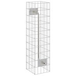 vidaXL Colonne gabion Argent 25 x 25 x 100 cm Acier inoxydable