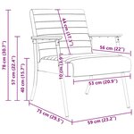 vidaXL fauteuil Noir 59 x 75 x 78 cm tissu