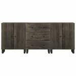 vidaXL Buffets 3 Pièces noir 60x33x75 cm bois massif de manguier