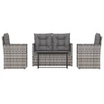 Salon de jardin meuble d'extérieur ensemble de mobilier avec coussins 4 pièces résine tressée gris 02_0018294