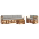 vidaXL Ensemble de canapés d'extérieur 7 Pièces Gris Naturel et Clair