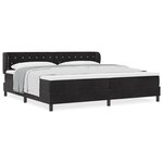 Lit box spring vidaXL avec matelas Noir 200x200 cm en Velours