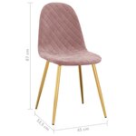 vidaXL Chaises à manger lot de 4 Rose Velours