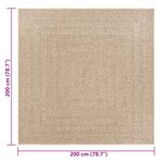 vidaXL Tapis ZIZUR 200x200 cm aspect de jute intérieur et extérieur