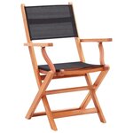 vidaXL Chaises pliables de jardin lot de 6 noir eucalyptus textilène