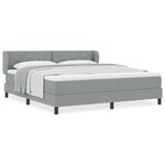 Lit à ressort vidaXL avec matelas Gris clair 180x200 cm Tissu