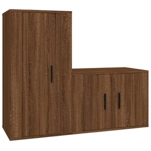 vidaXL Ensemble de meubles TV 2 Pièces Chêne marron Bois d'ingénierie