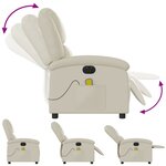 vidaXL Fauteuil de massage inclinable électrique crème similicuir