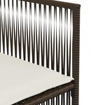 vidaXL Ensemble à manger de jardin et coussins 7 Pièces marron rotin