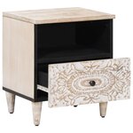 vidaXL Armoire de lit Blanc 40 x 33 x 46 cm Bois de mangue massif