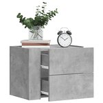 vidaXL Table de chevet murale gris béton 45x30x35 cm