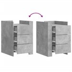 vidaXL Table de chevet gris béton 45x50x65 cm bois d'ingénierie