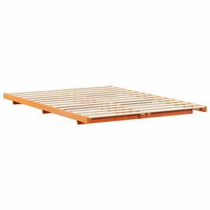 vidaXL Cadre de lit surélevé Marron cire 140 x 210 cm