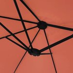 vidaXL Parasol de jardin à double tête avec LED terre cuite 449x245 cm