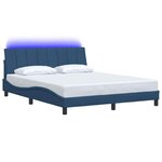 vidaXL Cadre de lit sans matelas Hanko bleu 160x200 cm tissu