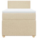 vidaXL Sommier à lattes de lit avec matelas Crème 100x200 cm Tissu