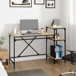 vidaXL Bureau et étagères chêne sonoma 135x50x90cm bois ingénierie/fer