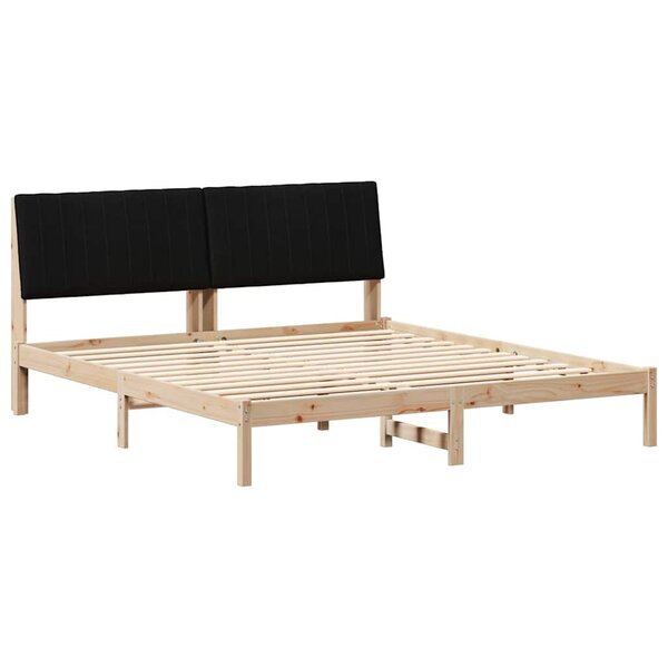 vidaXL Cadre de lit avec tête de lit Marron 180 x 200 cm Pin massif