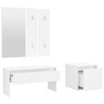 vidaXL Ensemble de meubles de couloir Blanc brillant Bois d'ingénierie