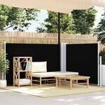 vidaXL Auvent latéral rétractable Noir 100 x 600 cm