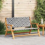 vidaXL Mobilier de jardin Blanc 122 x 78 x 73cm Bois d'acacia massif
