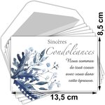 Lot 5 cartes remerciements condoléances +5 enveloppes blanches format 9x14cm