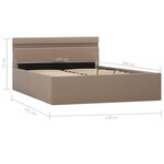 vidaXL Cadre de lit à rangement et LED Cappuccino Similicuir 120x200cm
