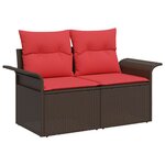 vidaXL Ensemble de canapé de jardin 5 Pièces Marron polyrotin
