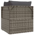 vidaXL Canapé d'angle de jardin et coussin Gris 57x57x56 cm Poly rotin