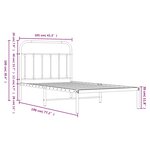 vidaXL Cadre de lit métal sans matelas avec tête de lit noir 100x190cm