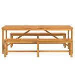 vidaXL Ensemble de salle à manger pour jardin 3 Pièces Marron