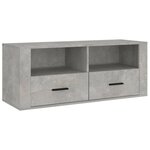 vidaXL Meuble TV Gris béton 100x35x40 cm Bois d'ingénierie