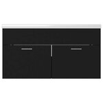 vidaXL Armoire d'évier avec lavabo intégré Noir Bois d'ingénierie