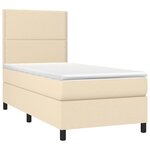 vidaXL Sommier à lattes de lit avec matelas Crème 90x200 cm Tissu